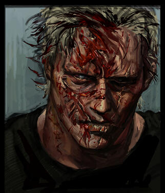jack krauser with tomato sauce on him (re4remake)